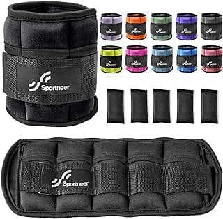 Sportneer 1 paire de poids de cheville lestée réglable pour gym, fitness, entraînement, marche, jogging, homme et femme, 0,5 à 2,3 kg... chez Amazon Canada