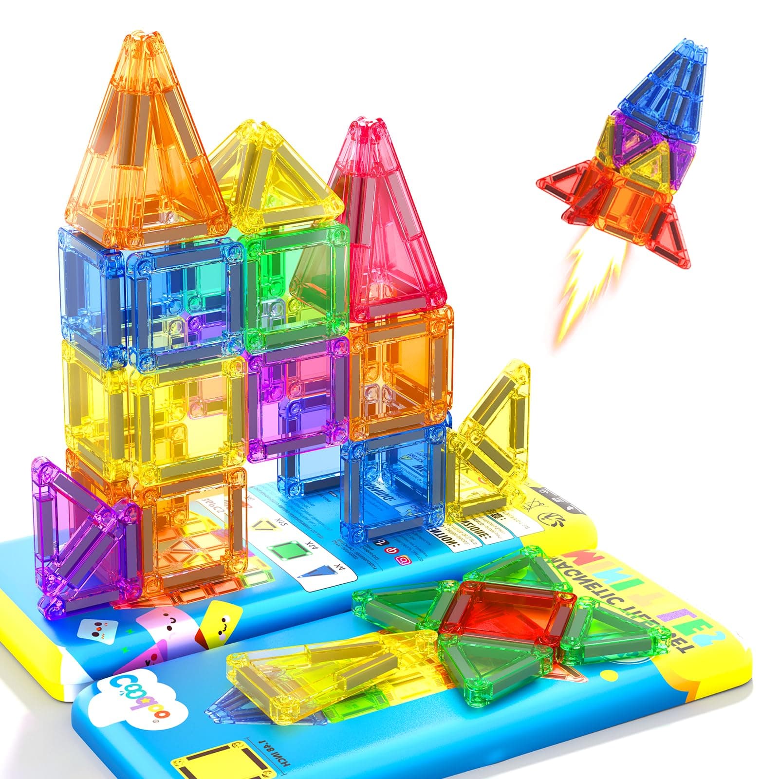 Magnetic Tiles Travel Essential Toys-Magnetic Blocks Building Kids Toys | Toddler Travel Toys, Travel