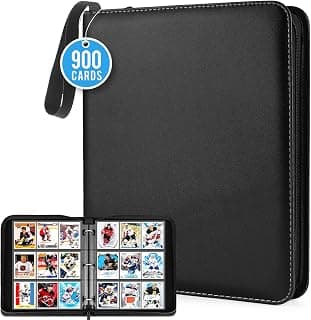 9 Pocket Card Binder: 900 Zipper Double Sided Sports & Trading Card Collector Album with 50 Removable Sleeves - Kids Card Holder for... chez Amazon Canada