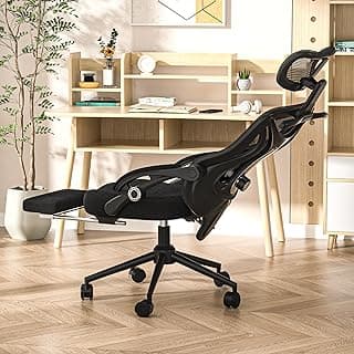 CYKOV Fauteuil de bureau ergonomique with Footrest - Adjustable Lumbar Support & Headrest, 90-160° Reclining Mesh Back... chez Amazon Canada