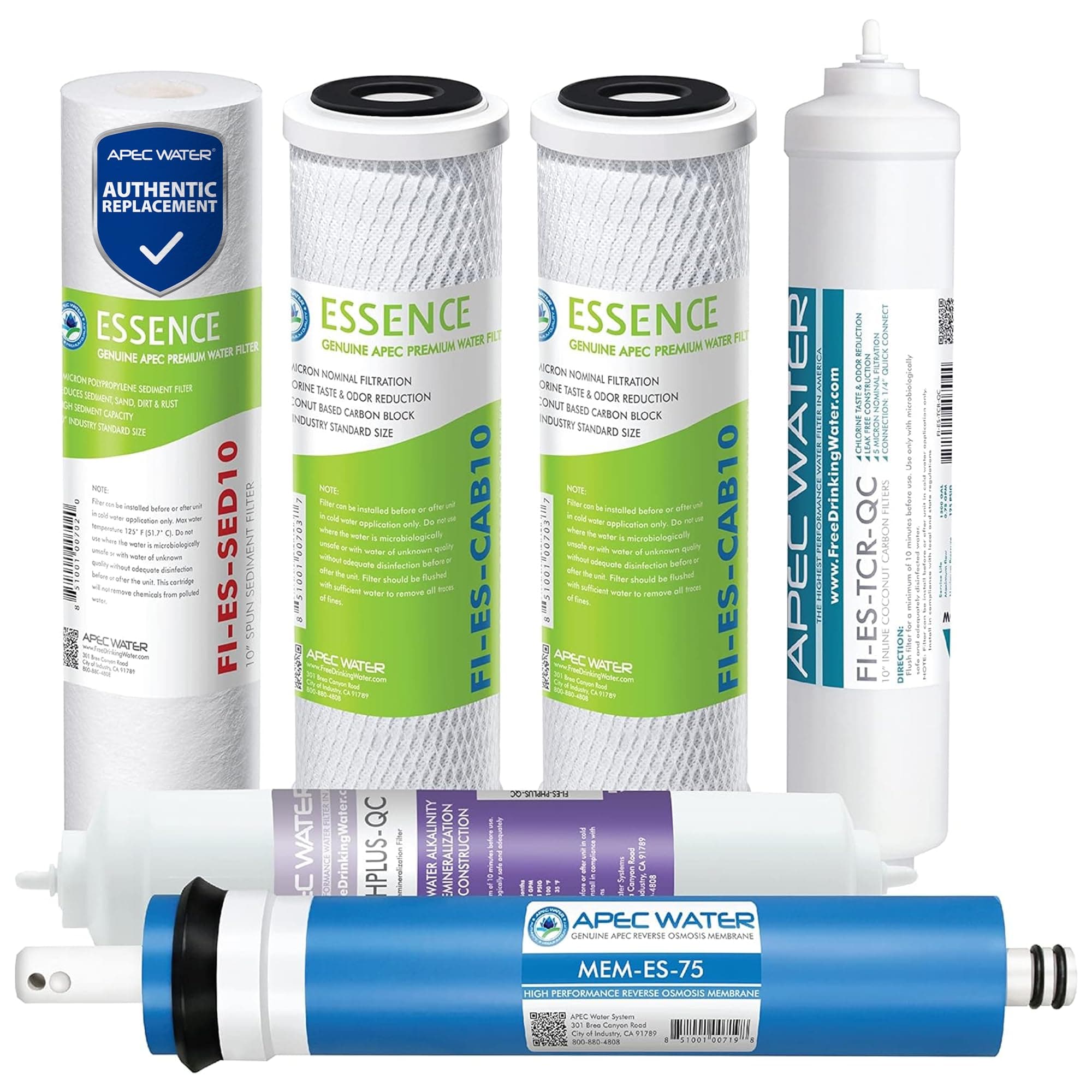 APEC Water FILTER-MAX-ESPH Replacement RO Filter Set, Alkaline, 75 GPD | Compatible with ROES-PH75, 1 Year Set, Removes Dust, Rust,... chez Amazon US