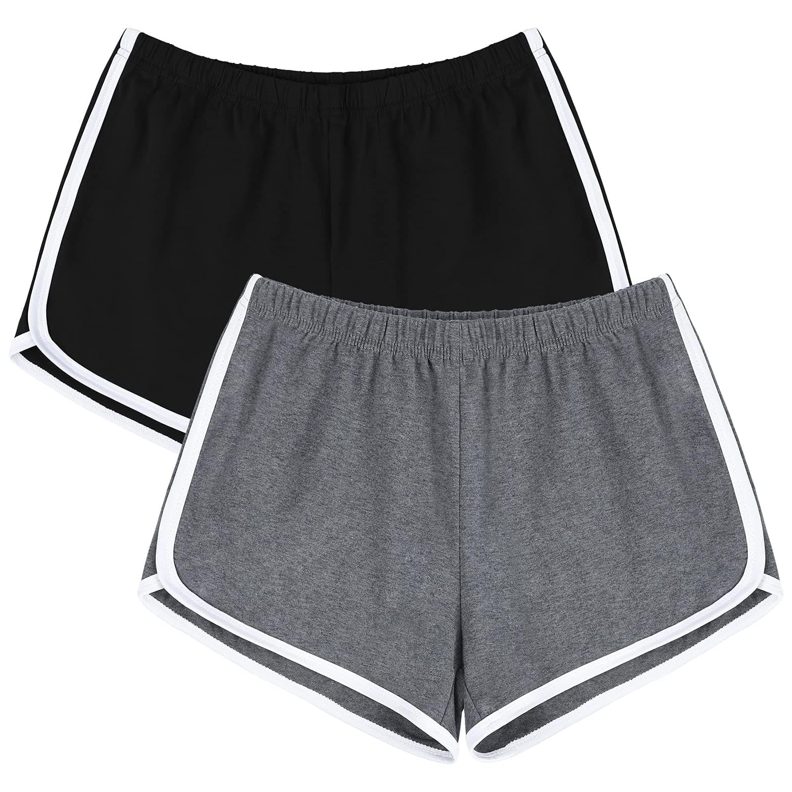 URATOT Women's Cotton Gym Yoga Summer Running Active Dance Elastic Shorts, Pack of 2 chez Amazon US