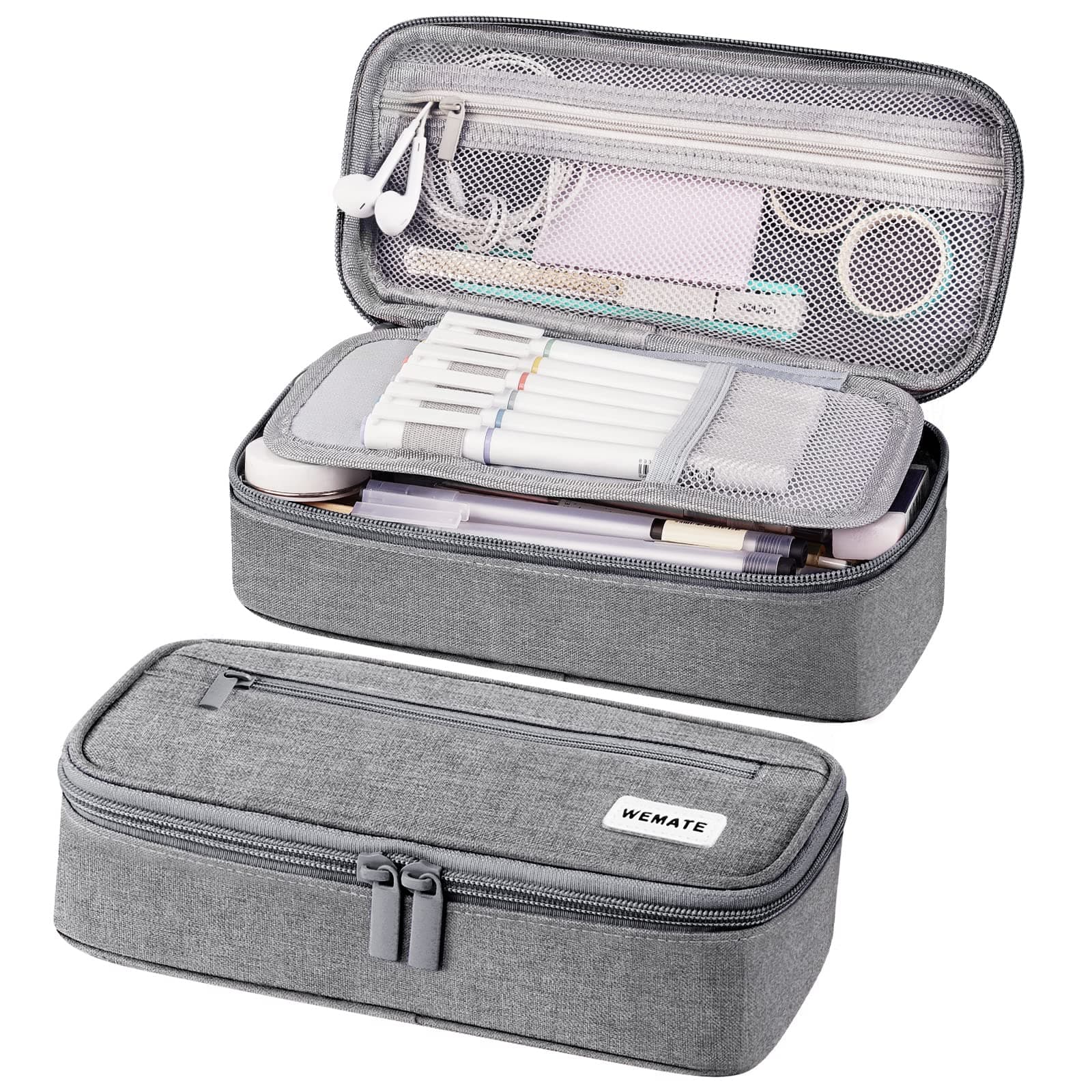 WEMATE Pencil Case, Large Storage Organizer, Makeup Bag, Teacher Must - have, Big Pencil Pouch, Marker Case for College chez Amazon US