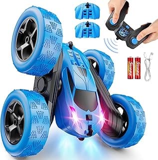 QUNREDA Remote Control Car for Kids Ages 6+, RC Cars Stunt Car Toy 4WD Double Sided 360° Rotating Remote Control with Headlights,... chez Amazon Canada