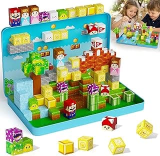 Blocs magnétiques de voyage pour enfants : 100 pièces, boîte portable | Jouets silencieux pour voiture et voyage chez Amazon Canada