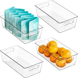 Simple Houseware 4 Pcs Pantry Clear Bin Storage Organizer (14"x7"x3.75") chez Amazon Canada