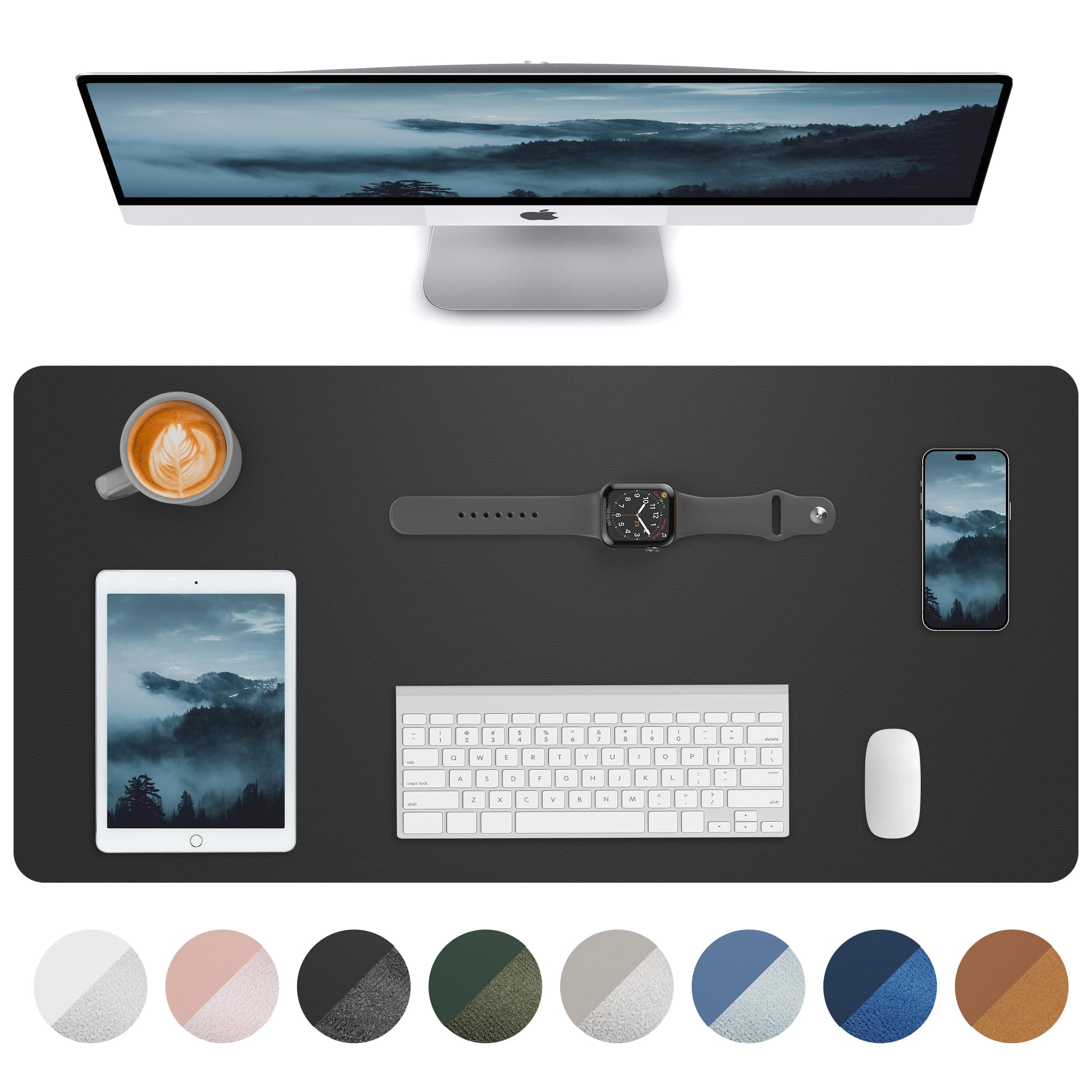 Leather Desk Pad Blotter,Mouse Pad,Office Desk Mat, Non-Slip PU chez Amazon US