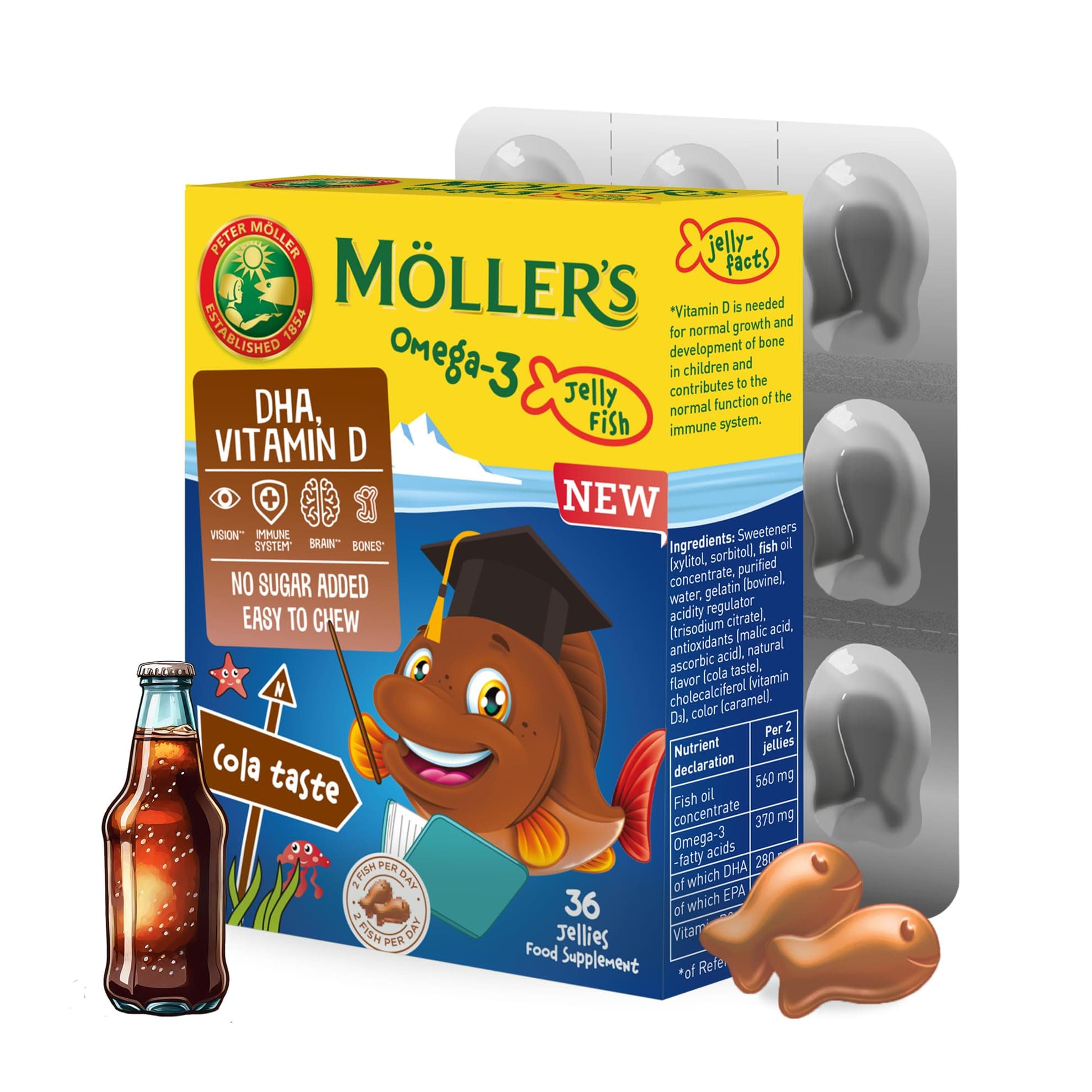Moller’s ® | Omega 3 Jellies for Children | Cola | 36 Capsules chez Amazon UK