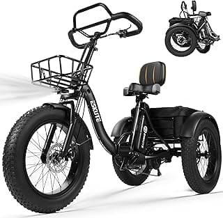 ESKUTE Tricycle électrique T300 Pro pour adultes, batterie 998,4 Wh, moteur de crête de 1200 W, pneus gras de 50,8 x 10,2 cm, guidon... chez Amazon Canada