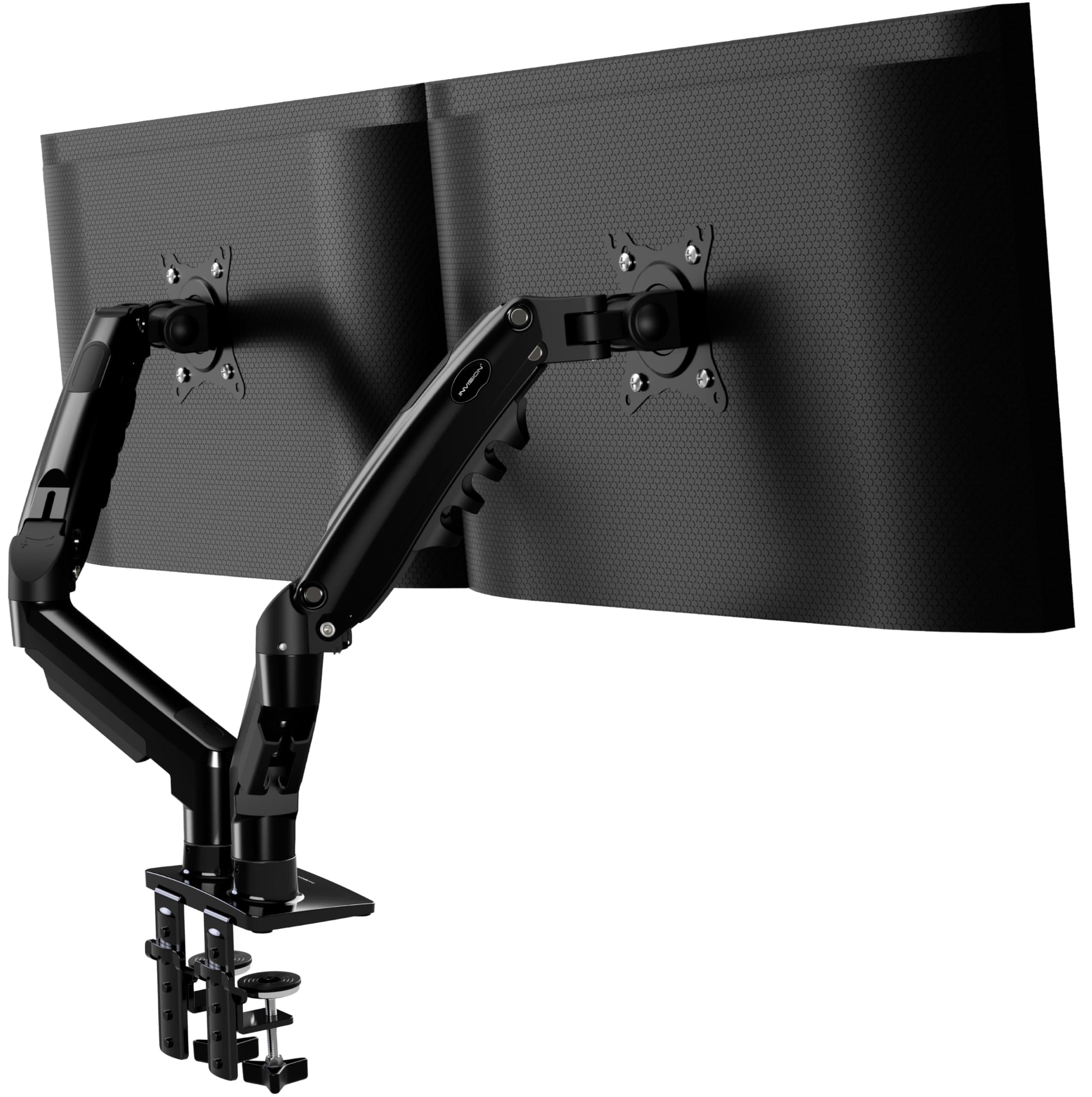 Invision Monitor Arm Desk Mount for 19-32 Inch Screens - VESA 75/100mm Desk Clamp Stand - Tool Free Height Adjustment with Tilt Swivel... chez Amazon UK