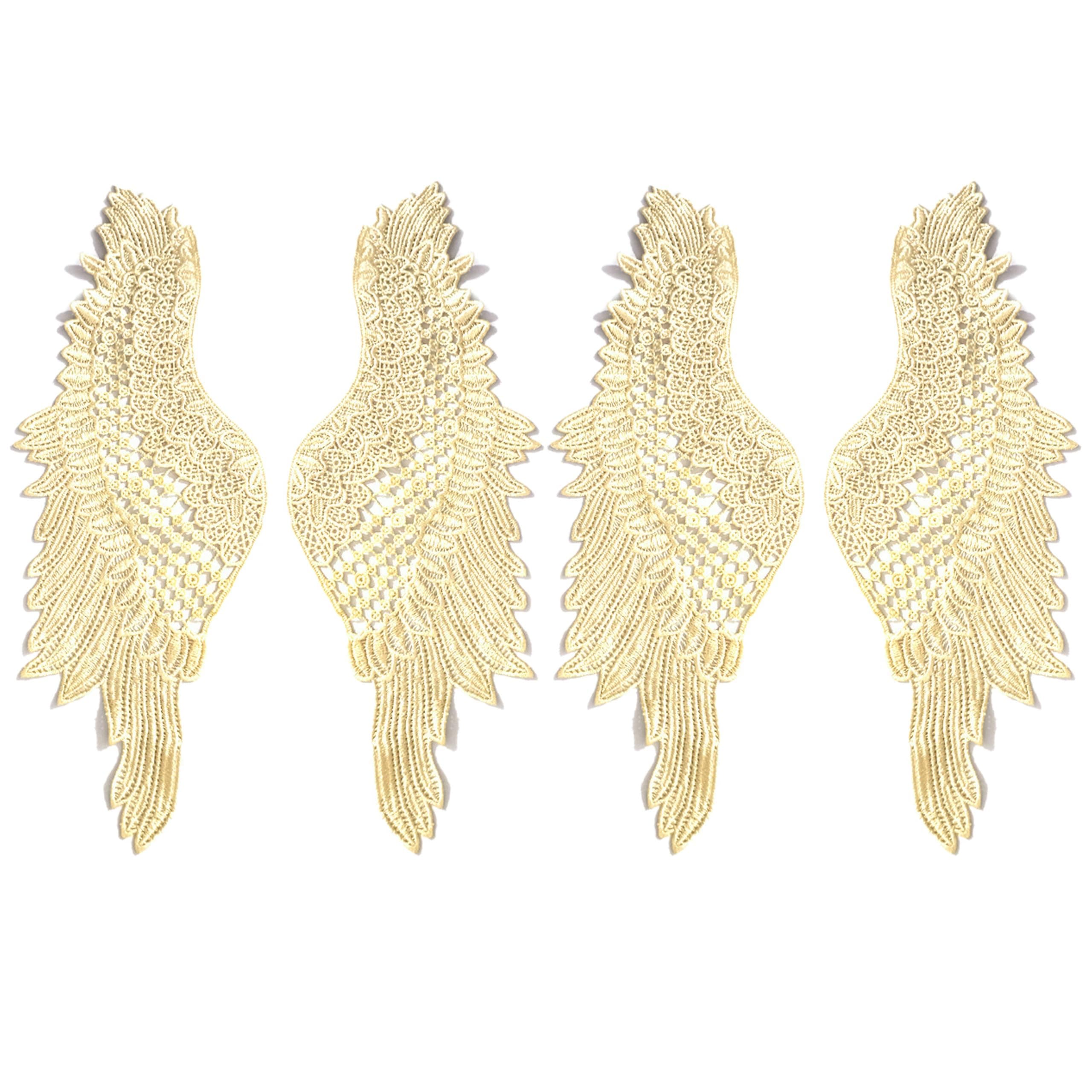Embroidered Angel Wing Lace Applique DIY, Style 7, 4 Pieces | Water Soluble, Hollow Patches, Decorative Sewing Trim, For DIY Clothing Crafts chez Amazon US