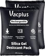 Vacplus 2 Pack 400g Reusable Desiccant Packs for Storage, Large Silica Gel Packets with Indicator Beads, Dehumidifier and Moisture... chez Amazon Canada
