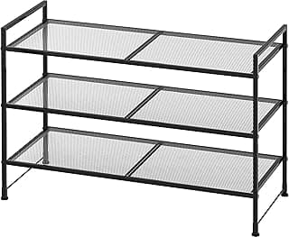 Simple Houseware 3-Tier Stackable Mesh Shoe Rack, Black | 9 Pairs of Shoes Storage Organizer for Closet, Entryway,... chez Amazon Canada