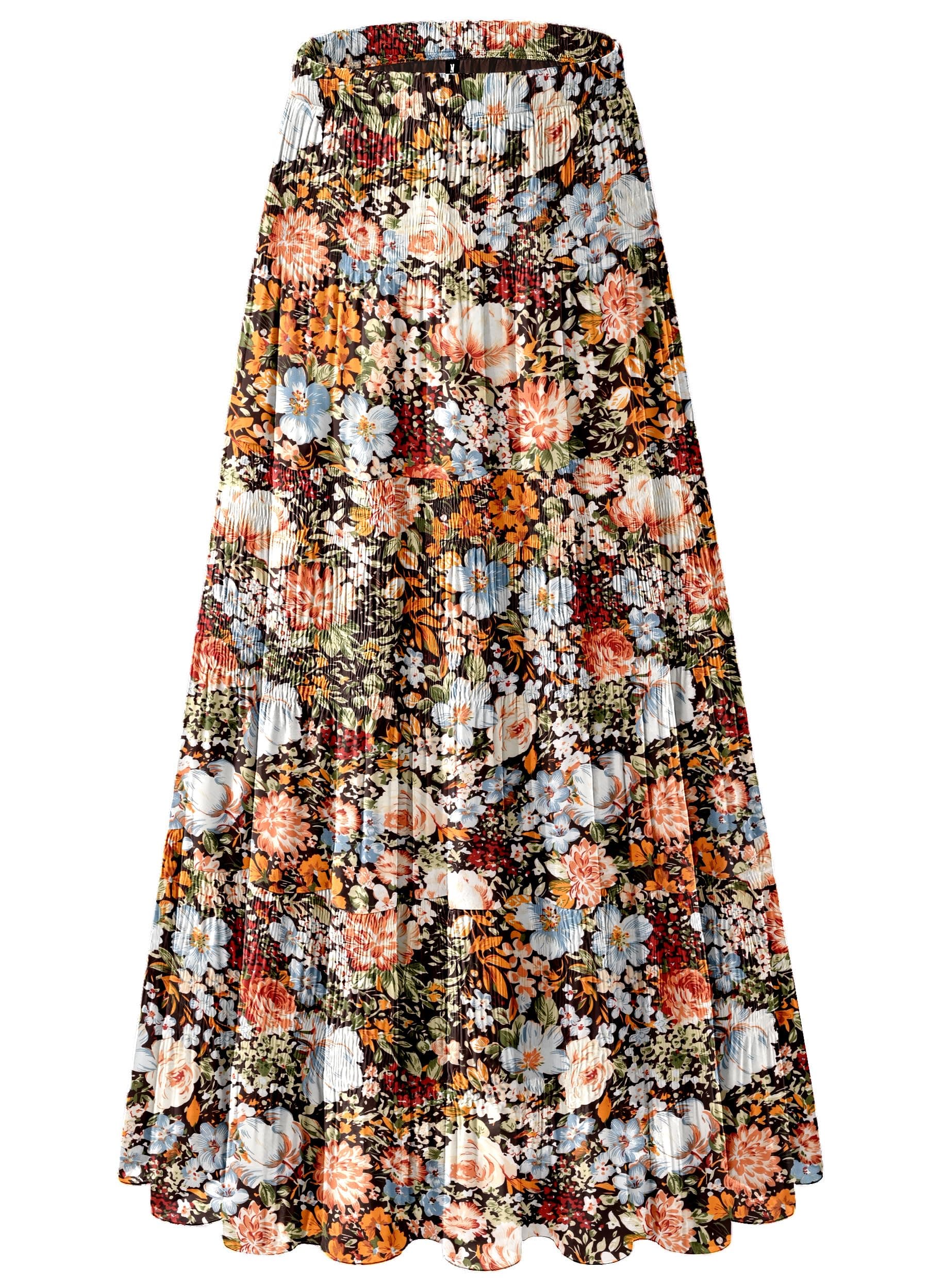 NiPaMi Women's Chiffon White Flowy Maxi Skirts Boho Summer Elastic Waisted Pleated A Line Long Skirt for Women chez Amazon US