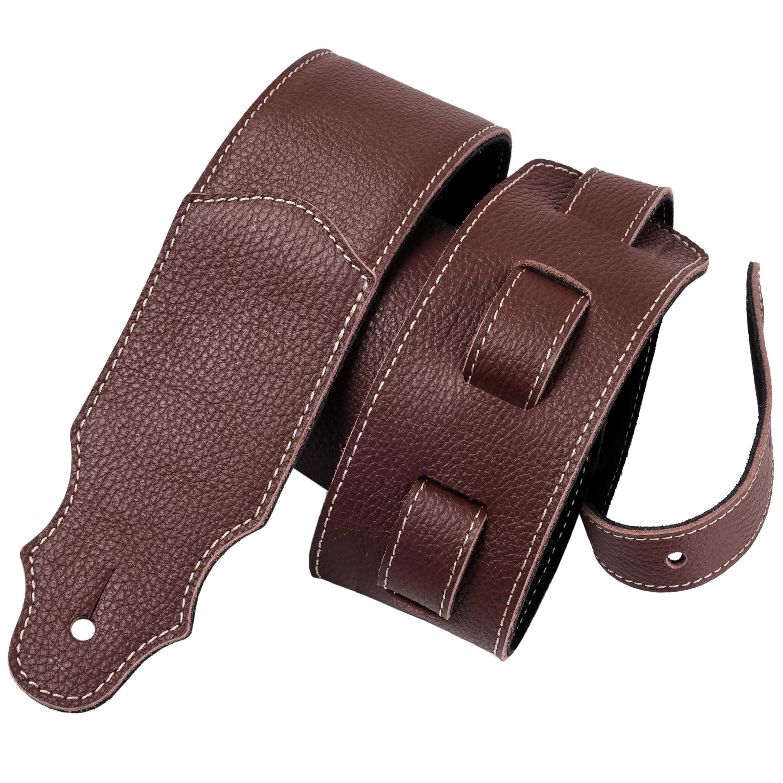 YIKOKO Guitar Strap, 3" Wide Soft Head Layer Cowhide Leather Guitar Straps with Foam Padding, for Acoustic, Bass and Electric Guitars chez Amazon US