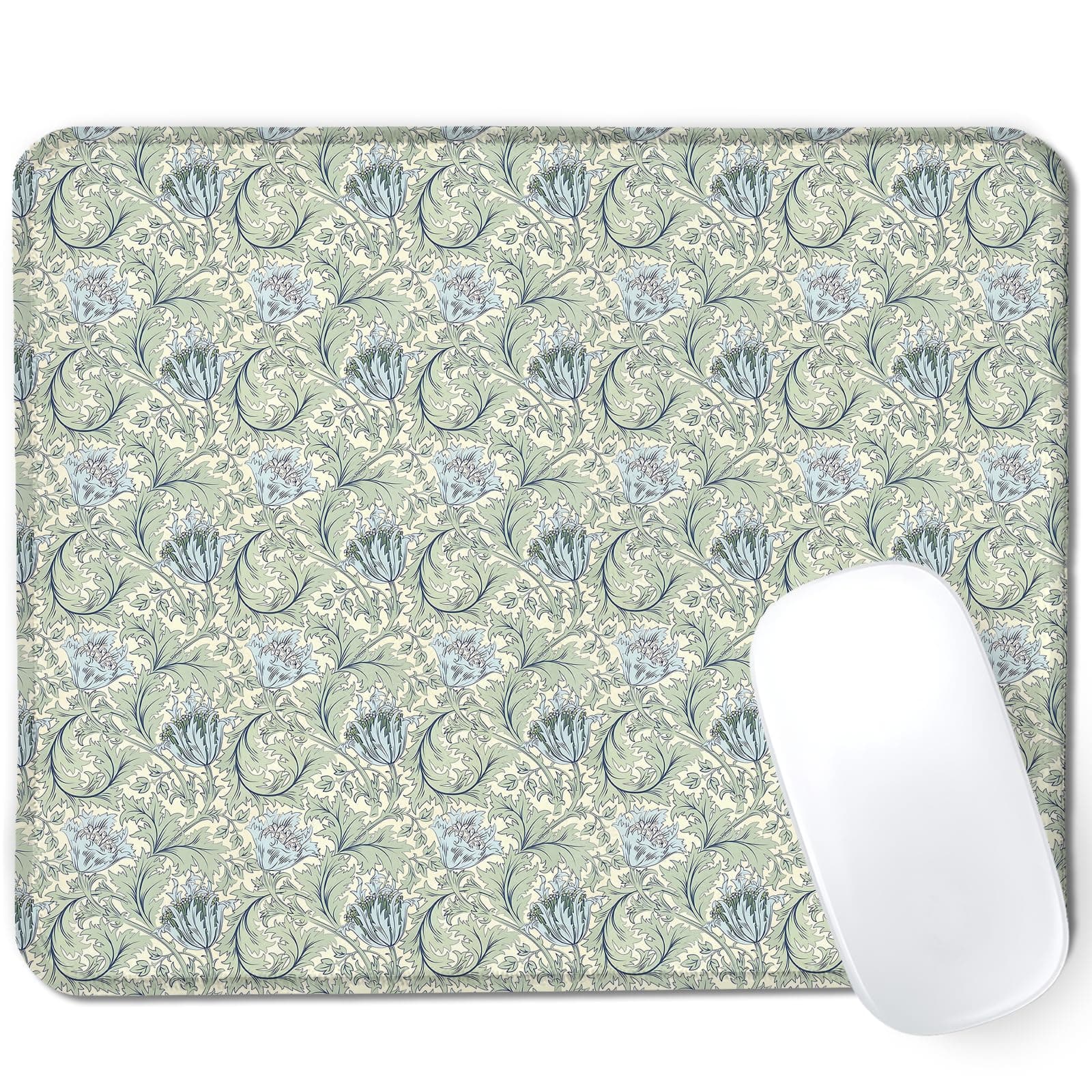 AEREYGBJYJ William Morris Inspired Sage Green Floral Mouse Pad, Art Nouveau Vine Flower Mouse Pads for Home Office Dorm Computers... chez Amazon US