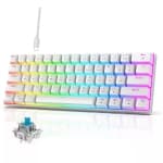 60% Mechanical Gaming Keyboard, Blue Switch, Wired Gaming Colorful Backlit Gaming Keyboard, Pudding Keycaps Compact (White) chez Best Buy Canada