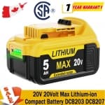 New Battery For DeWalt 20 Volt Max 5.0AH Lithium Battery DCB206 DCB205-2 DCB201-2 chez Best Buy Canada
