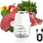 Electric Chopper Mini Food Processor 350ml USB C Rechargeable with 6 Stainless Steel Blades for Vegetables Meat Fruit White chez Best Buy Canada