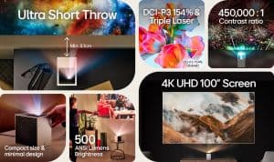 LG | CineBeam S Mini UST (Ultra Short Throw) 4K Projector Dolby Atmos | PU615U chez Sonic Direct Canada