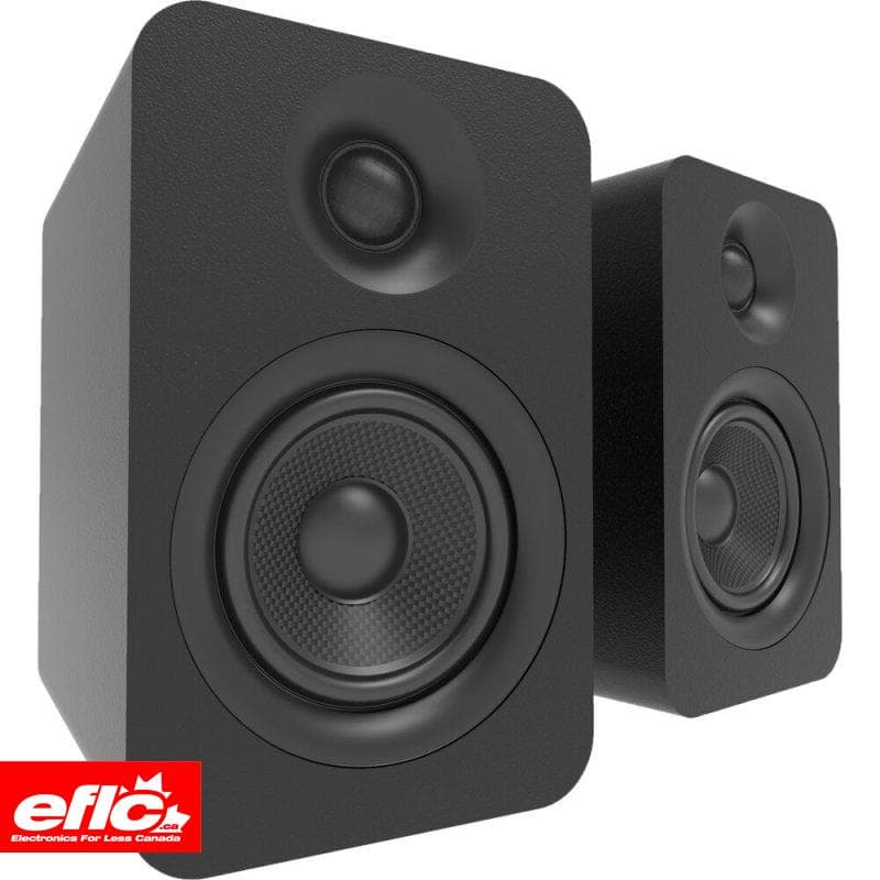 Kanto YU Passive 4" Bookshelf Speakers with 1" Silk Dome Tweeter (Pair) BLACK chez Electronics For Less
