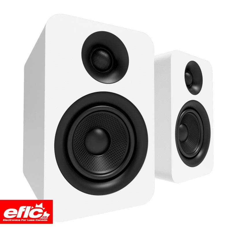 Kanto YU Passive 4" Bookshelf Speakers with 1" Silk Dome Tweeter (Pair) WHITE chez Electronics For Less