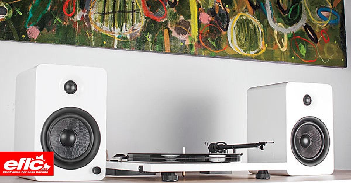 Kanto YU6MW 100W Powered Speakers w Bluetooth & Phono Preamp MATTE WHITE chez Electronics For Less